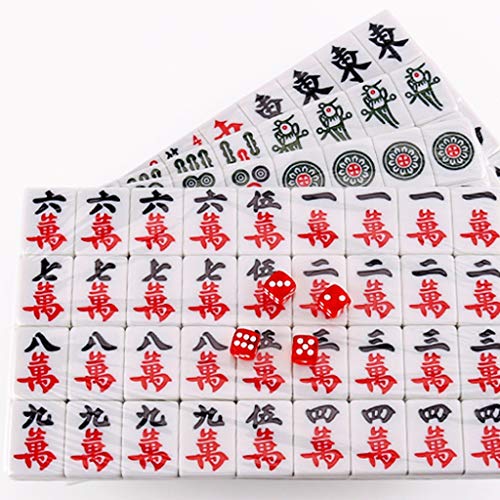 ZXOPTY Mahjong Chinesisches Mahjong Mah Jongg Set,Einfach zu lesendes Spielset,Komplettes Mahjong von ZXOPTY