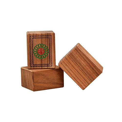 ZXOPTY Mahjong Mahjong-Set mit Holzkoffer/Aluminiumbox, Reise, Familie, Freizeit, traditionelles chinesisches Spiel Mah Jong (Grün, Rot, B, 37,5 x 28 x 21,5 mm) von ZXOPTY