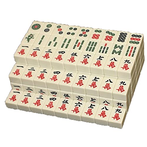 ZXOPTY Mahjong-Set, MahJongg-Spielsteine-Set, chinesische Version, Spielset, Mahjong-Spielset, tragbare Spielsteine für Spielstil im chinesischen Stil, chinesisches Mahjong-Spielset von ZXOPTY