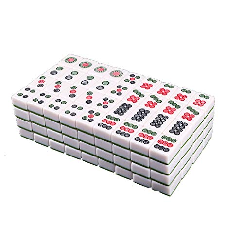 ZXOPTY Mahjong-Set, MahJongg-Steine-Set zum Spielen! Chinesisches Mahjong-Spielset mit 144 Steinen, leicht lesbares Spielset, komplette Mahjong-Spielsets für die Reise, Party und Familie von ZXOPTY