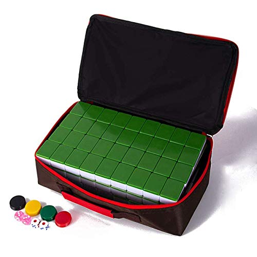 ZXOPTY Mahjong-Set - Ausgewählte umweltfreundliche und gesunde Acrylproduktion, Majong-Set Mah Jong Mah Jongg-Sets Majiang (Dunkelgrün Mittel) von ZXOPTY