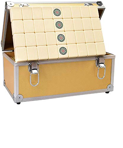 ZXOPTY Mahjong-Set – Exquisite Geschenkbox aus Aluminium, Produktion, Majong-Set, Mah Jong, Mah-Jongg-Sets Majiang (Beige X) von ZXOPTY