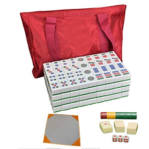 ZXOPTY Mahjong-Set – ausgewählte umweltfreundliche und gesunde Produktion, Boutique-Majong-Set, Mah Jong, Mah-Jongg-Sets Majiang, großer/Kleiner Stil (Grünes X) von ZXOPTY