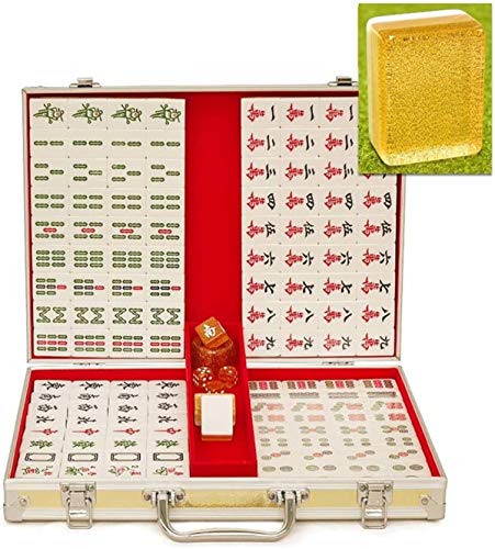 ZXOPTY Mahjong-Spielset, Mah Jong Mahjong-Steine, Haushaltshand, Taube Mahjong-Steine, Kristallgold, Seiden-Mahjong, Handspiel, lokale Gold-Mahjong-Steine, transparent von ZXOPTY