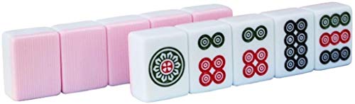 ZXOPTY Mahjong-Spielset, Mah Jong Mahjong-Steine, Mahjong-Steine für den Haushalt, Hand-Mahjong-Steine aus rosa Acryl, Mahjong-Steine, Spiel, Schach und Mahjong, Dinner-Festival-Spiele von ZXOPTY