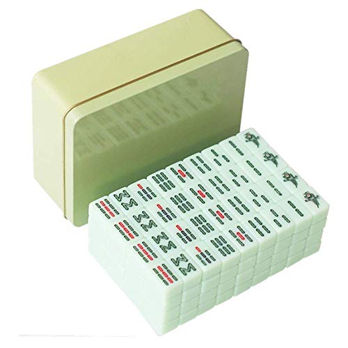 ZXOPTY Mahjong Tragbares Mini-Mahjong-Set mit 144 Stück mit Mahjong-Matte, Reise, Familie, Freizeit, Mah Jong von ZXOPTY