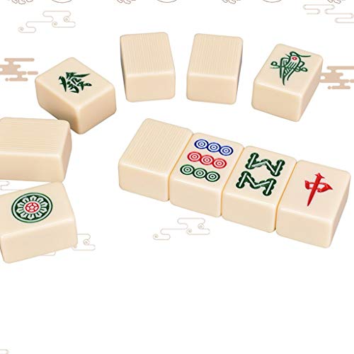 ZXOPTY Neues chinesisches Mahjong-Set mit 144 Spielsteinen, klassisches Mahjong-Spielset, robust und langlebig, mit Aufbewahrungs- und Reisetasche (Smaragd 42) von ZXOPTY