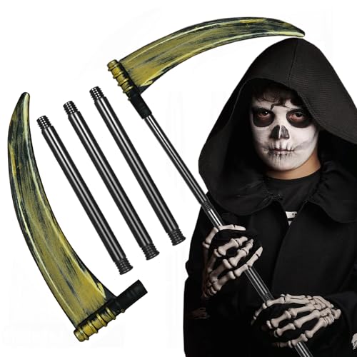 ZXYue Halloween Sense, Sensenmann Sense Halloween Horror Todessense Sense Halloween Kostüm Zubehör Sichel Sensenmann Waffe Todessense Sense Halloween Kinder Erwachsene für Halloween Party Cosplay von ZXYue