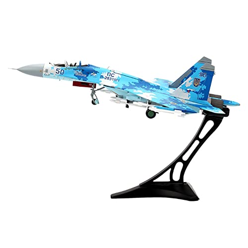 Umweltbild Druckguss 1: 72 Ukrainische Luftwaffe SU27 Flanker Legierung Flugzeugmodell von ZYAURA