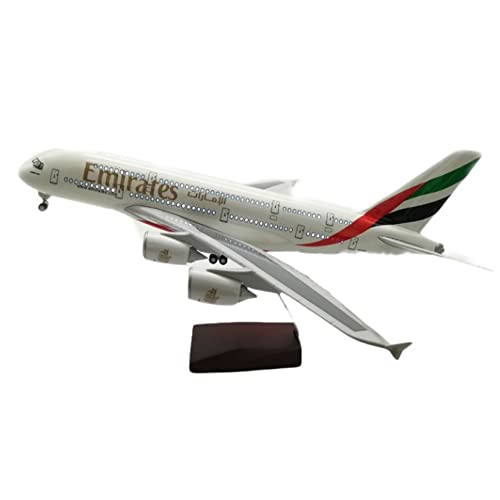 ZYAURA Umweltbild Für: Emirates A380 sprachgesteuertes LED-Flugzeugmodell aus Metall 46 cm Flugzeugmodell von ZYAURA