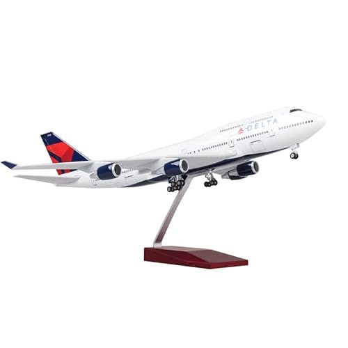 ZYAURA Umweltbild Für: 47-cm-Druckgussmodell von Delta Air Lines Boeing 747 aus Kunstharz im Maßstab 1:150 von ZYAURA