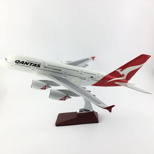 ZYAURA Umweltbild Für: Qantas Airliner A380 Qantas Flugzeugmodell Flugzeugsimulation 45CM Druckgussmodell aus Legierung von ZYAURA