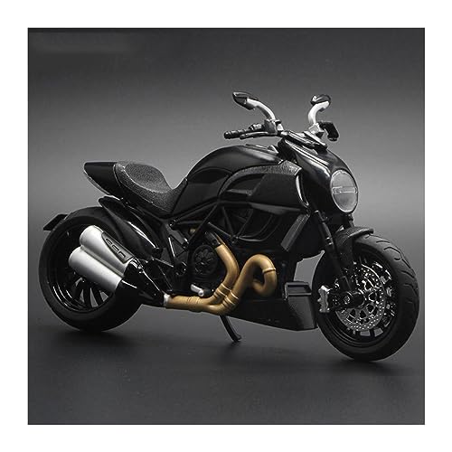 ZYAURA 1:12 Modelldruckguss-Pullback-Motorrad Mit Licht Und Sound Für: Ducati Diavel Geschenksammlung(A) von ZYAURA