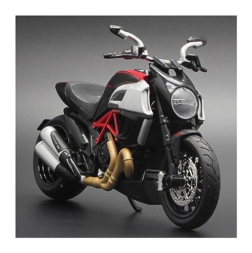 ZYAURA 1:12 Modelldruckguss-Pullback-Motorrad Mit Licht Und Sound Für: Ducati Diavel Geschenksammlung(B) von ZYAURA