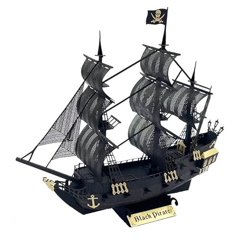 Für: DIY Papierminiatur-Set Schwarze Perle Piratenschiff 3D-Modell Casa Puppenhaus Kinderspielzeug Puzzle von ZYAURA