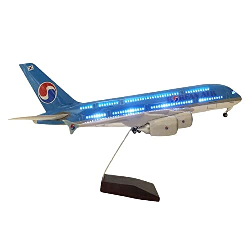 ZYAURA Umweltbild Für: Korean Air A380 Sprachsteuerung LED Metall Flugzeugmodell 46 cm Aviation Collection Druckgussmodell von ZYAURA