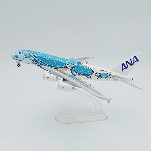 ZYAURA Umweltbild Für: 1/500 16CM ANA Turtle Malerei Airbus A380 Modellflugzeugmodell Druckguss Metall Flugzeugmodell ANA Airways von ZYAURA