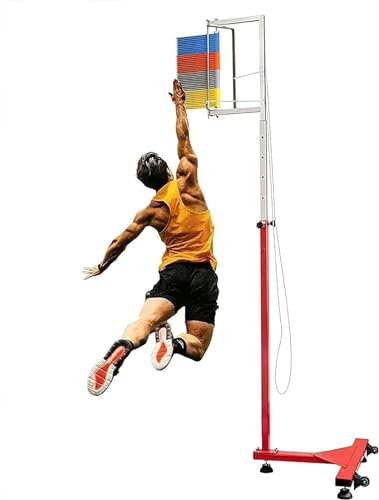 ZYDZ Tester Sprungmesswerkzeug, vertikaler Sprungtester, bodenstehend, Sprunghöhe, Zughilfe, mit Kordelzug, Stadion, vertikaler Sprungtrainer (2,8 m) von ZYDZ