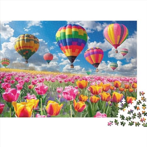 1000-teilige Puzzles Für Erwachsene, Tulip Hot Air Balloon Puzzle Erwachsene 1000,Holzpuzzle Brain Challenge Puzzlespielzeug, 1000 Teile Puzzle Kind 1000pcs (75x50cm) von ZYGAOKDD