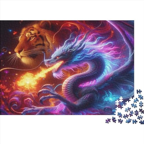 500-teiliges Puzzle Für Erwachsene Tiger and Dragon 500-teiliges Puzzle-Kunstwerk Für Erwachsene Und Jugendliche. 500-teiliges Puzzle Aus Holz 500pcs (52x38cm) von ZYGAOKDD