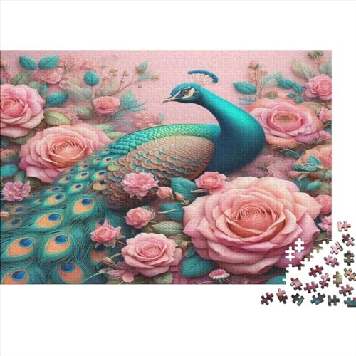 Peacock Rose Puzzles 1000 Teile Für Erwachsene Puzzles Für Erwachsene 1000 Teile Puzzle Lernspiele 1000pcs (75x50cm) von ZYGAOKDD