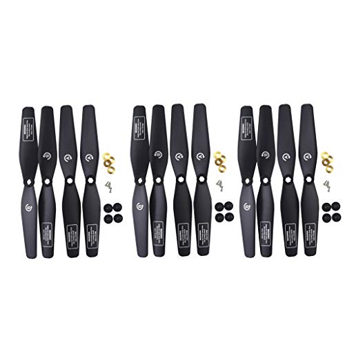 ZYGY 12pcs Schwarz Propeller für SJRC S20W S30W T18 H301S T25 HS110D HS110G HS120D Luftaufnahmen Quadcopter RC Drohne Paddel von ZYGY