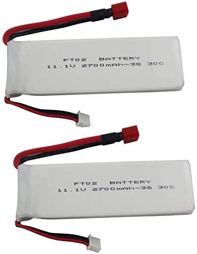 ZYGY 2pcs 11.1V 2700mAh Lithiumbatterie für Feilun FT012 ferngesteuerte Boote S Upgrade Akku RC-Auto Modell T-Kopf Hochgeschwindigkeits-Batterie von ZYGY