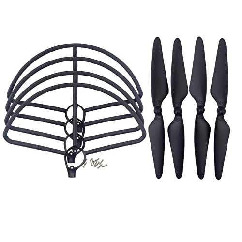 ZYGY 4PCS Luftschrauben & 4PCS Schutzhülle für Hubsan H501S H501A H501C H501M H501S W H501S pro Quadcopter RC Drone Schwarz von ZYGY