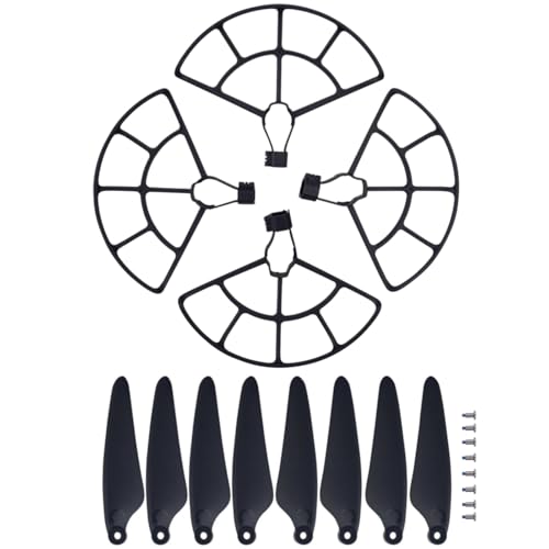 ZYGY 4PCS Schutzring+8PCS Propeller für HS900 unbemannte Luftfahrzeugblatt Schutzabdeckung Fernbedienung Quadcopter Anti-Kollision Ring Flügel Schutzabdeckung von ZYGY