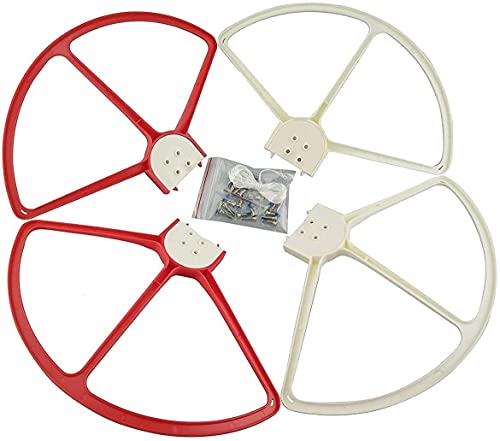 ZYGY 4pcs Propeller für DJI Phantom 3 Phantom 2/1 4K Advanced Professionelle Standard, Snap-on/Off Schnellspanner Propeller Schutz/Stoßfänger(rot und weiß) von ZYGY