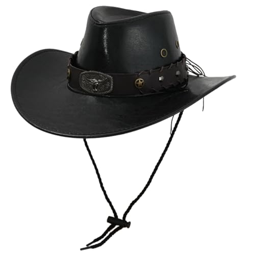 ZYHARUKO PU Westernhut Halloween Kostüm Zubehör Hut Cowgirls Kostüm Hut Karneval Party Hut für formelle Veranstaltungen und Reisen von ZYHARUKO