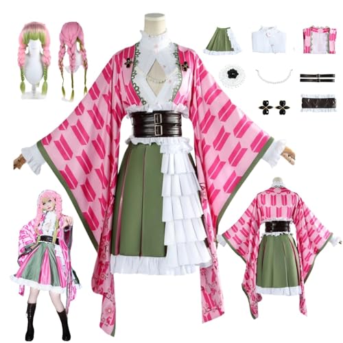 ZYJKGL Anime Cosplay Kanroji Mitsuri Uniform Kostüm Vollständiges Set mit Perücke – Halloween Party Weihnachten und Comic Ausstellung Vollständiges Set Outfit für Erwachsene ZYJKGL Anime Cosplay Kanroji Mitsuri Uniform Kostüm Vollständiges Set mit Perücke – Halloween Party Weihnachten und Comic Ausstellung Vollständiges Set Outfit für Erwachsene von ZYJKGL