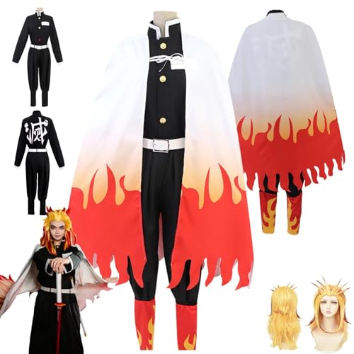 ZYJKGL Anime Cosplay Rengoku Kyoujurou Uniform Kostüm Vollständiges Set mit Perücke – Halloween Party Weihnachten und Comic Ausstellung Vollständiges Set Outfit für Erwachsene ZYJKGL Anime Cosplay Rengoku Kyoujurou Uniform Kostüm Vollständiges Set mit Perücke – Halloween Party Weihnachten und Comic Ausstellung Vollständiges Set Outfit für Erwachsene von ZYJKGL