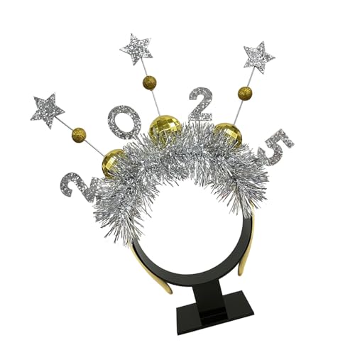 ZYKEJJDDAK 2025 New Year Hairhoop Happy New Year Props Headband Christmas Party Hairhoop Festival Celebration Headwear For Family von ZYKEJJDDAK