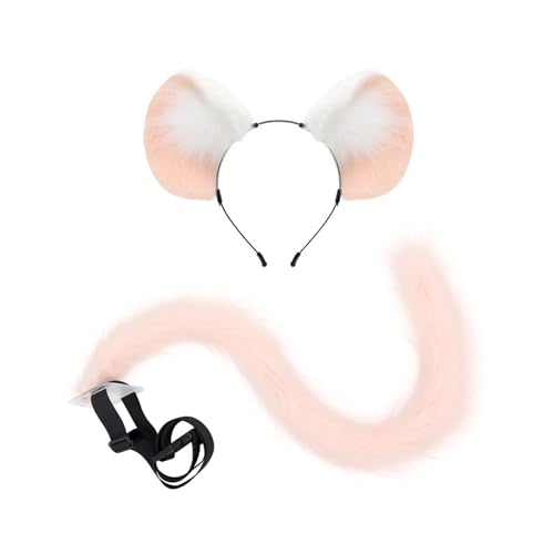ZYKEJJDDAK Fuchs Ohr und Schwanz Set Fuzzy Maus Ohren Stirnbänder mit Schwanz Halloween Cosplays Party Maus Kostüm ZYKEJJDDAK Fuchs Ohr und Schwanz Set Fuzzy Maus Ohren Stirnbänder mit Schwanz Halloween Cosplays Party Maus Kostüm von ZYKEJJDDAK