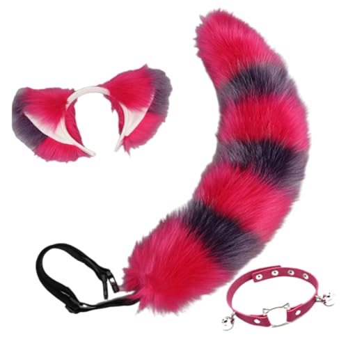ZYKEJJDDAK Fuchs-Ohren-Haarband, Fuchs-Schwanz, verstellbarer Gürtel, Glocken, Kragen, Plüsch-Tierschwanz, Dekorationen für Halloween ZYKEJJDDAK Fuchs-Ohren-Haarband, Fuchs-Schwanz, verstellbarer Gürtel, Glocken, Kragen, Plüsch-Tierschwanz, Dekorationen für Halloween von ZYKEJJDDAK