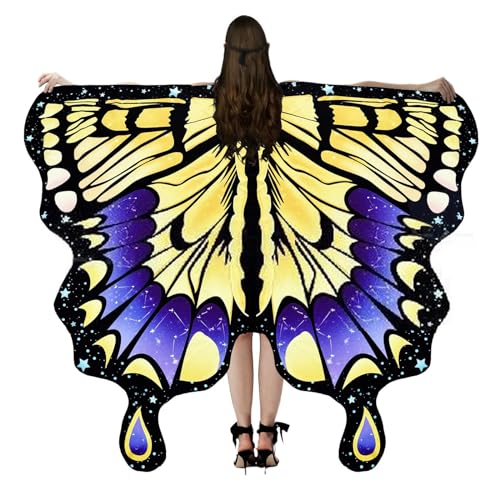 ZYKEJJDDAK Halloween Schmetterlingsflügel Halloween Kostüm für Frauen Schmetterling Schal Fee Umhang Feenflügel Schmetterlingsflügel ZYKEJJDDAK Halloween Schmetterlingsflügel Halloween Kostüm für Frauen Schmetterling Schal Fee Umhang Feenflügel Schmetterlingsflügel von ZYKEJJDDAK