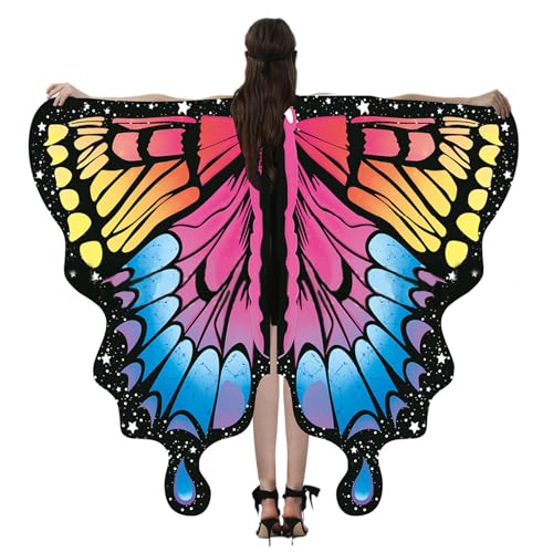ZYKEJJDDAK Halloween Schmetterlingsflügel Halloween Kostüm für Frauen Schmetterling Schal Fee Umhang Feenflügel Schmetterlingsflügel ZYKEJJDDAK Halloween Schmetterlingsflügel Halloween Kostüm für Frauen Schmetterling Schal Fee Umhang Feenflügel Schmetterlingsflügel von ZYKEJJDDAK