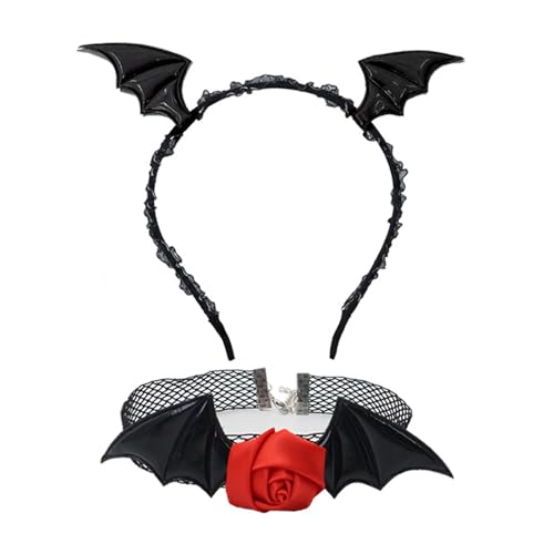 ZYKEJJDDAK Halloween Teufel Kostüm Set Teufel Fledermaus Stirnband Spitze Choker Dämonen Cosplay Zubehör für Karneval Thema ZYKEJJDDAK Halloween Teufel Kostüm Set Teufel Fledermaus Stirnband Spitze Choker Dämonen Cosplay Zubehör für Karneval Thema von ZYKEJJDDAK