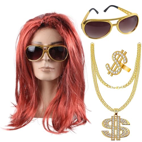 ZYKEJJDDAK Herren 80er Jahre Disco Kostüm Zubehör Set Frauen Hippie Kostüm Set Lockige Halskette Sonnenbrille für Disco Thema ZYKEJJDDAK Herren 80er Jahre Disco Kostüm Zubehör Set Frauen Hippie Kostüm Set Lockige Halskette Sonnenbrille für Disco Thema von ZYKEJJDDAK