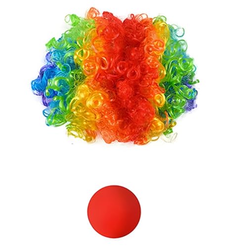 ZYKEJJDDAK Komplettes Clown-Performance-Outfit Regenbogen Haarschleife mit Zubehör für Themenveranstaltungen und Rollenspiele ZYKEJJDDAK Komplettes Clown-Performance-Outfit Regenbogen Haarschleife mit Zubehör für Themenveranstaltungen und Rollenspiele von ZYKEJJDDAK