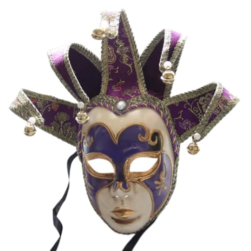 ZYKEJJDDAK Maskerade mit Glocken, Vintage-Cosplay-Komödie für Männer und Frauen, Maskerade, Abschlussball, Halloween, Cosplay ZYKEJJDDAK Maskerade mit Glocken, Vintage-Cosplay-Komödie für Männer und Frauen, Maskerade, Abschlussball, Halloween, Cosplay von ZYKEJJDDAK
