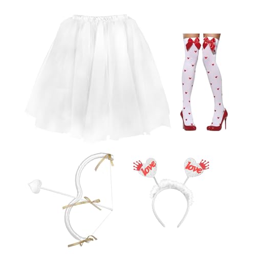 ZYKEJJDDAK Valentine Day Cupids Kostüm Herz Kopf Bopper Stirnband Bögen Pfeile Tutus Rock Oberschenkel Hohe Socken für Hochzeit ZYKEJJDDAK Valentine Day Cupids Kostüm Herz Kopf Bopper Stirnband Bögen Pfeile Tutus Rock Oberschenkel Hohe Socken für Hochzeit von ZYKEJJDDAK