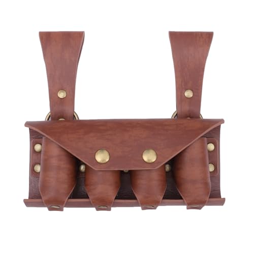 ZYKEJJDDAK Vintage Renaissances-Kostüm-Zubehör-Set mit Kunstledergürtel und Trankflaschenhalter mit 4 Korken ZYKEJJDDAK Vintage Renaissances-Kostüm-Zubehör-Set mit Kunstledergürtel und Trankflaschenhalter mit 4 Korken von ZYKEJJDDAK