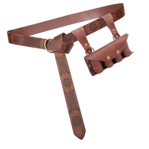ZYKEJJDDAK Vintage Renaissances-Kostüm-Zubehör-Set mit Kunstledergürtel und Trankflaschenhalter mit 4 Korken ZYKEJJDDAK Vintage Renaissances-Kostüm-Zubehör-Set mit Kunstledergürtel und Trankflaschenhalter mit 4 Korken von ZYKEJJDDAK