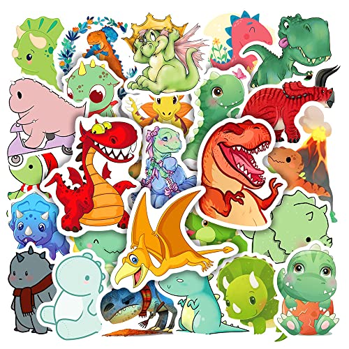 ZYMR 50 Stück Dino Aufkleber Set für Kinder | Jurassic Dinosaurier Stickers | wasserdichte Vinyl Stickers für Wasserflaschen, Helm, Notebook | Cartoon DIY Aufkleber für Scrapbooking, Kindergeburtstag von ZYMR