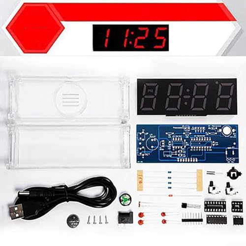 DIY-Projekt: Erstellen Sie eine einzigartige Elektronik mit dieser interaktiven LED-Moduluhr und Sensor (rot) von ZYNCUE