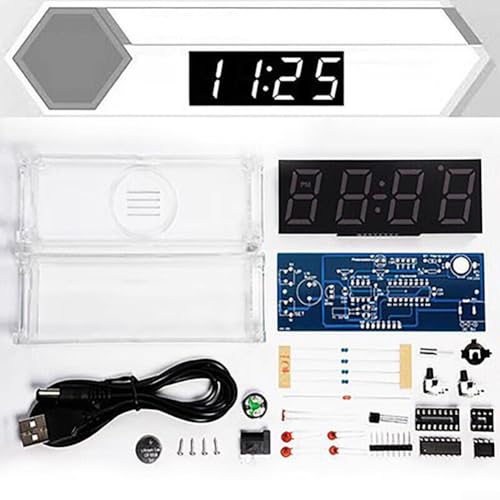 DIY-Projekt: Erstellen Sie eine einzigartige Elektronik mit dieser interaktiven LED-Moduluhr und Sensor (weiß) von ZYNCUE