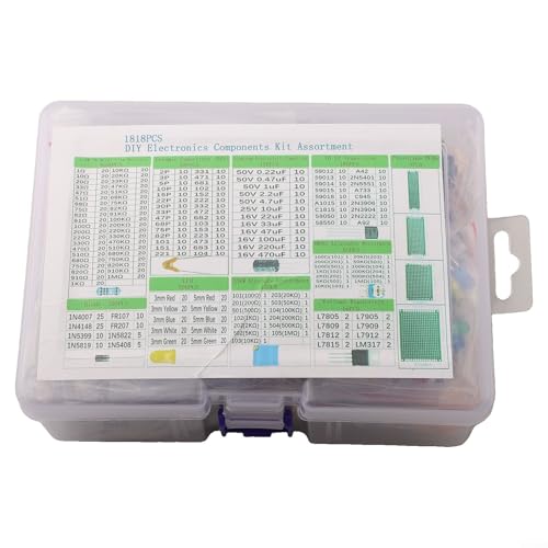 Komplettes Set mit 1818 elektronischen Komponenten für Schaltkreiserstellung und Experimentierung von Enthusiasten von ZYNCUE