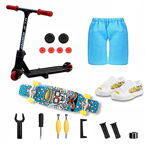 ZYNCUE Mini Finger Scooter Set für Kinder, Fingerboard Scooter Set mit Griffbrett Schuhe Finger Pants Finger Ersatzräder und Werkzeuge von ZYNCUE